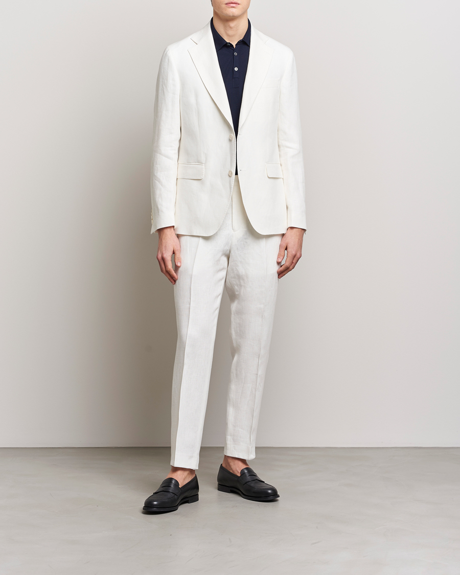 Uomini | Pantaloni | Oscar Jacobson | Deccan Linen Trousers White