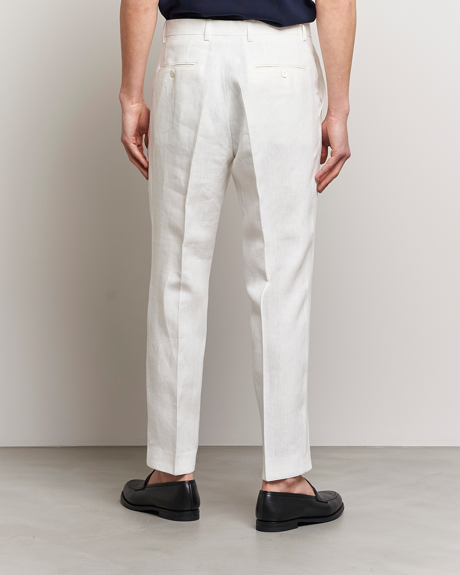 Uomini | Pantaloni | Oscar Jacobson | Deccan Linen Trousers White