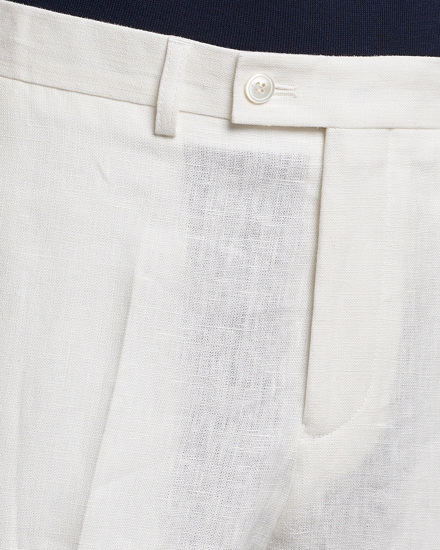 Uomini | Pantaloni | Oscar Jacobson | Deccan Linen Trousers White