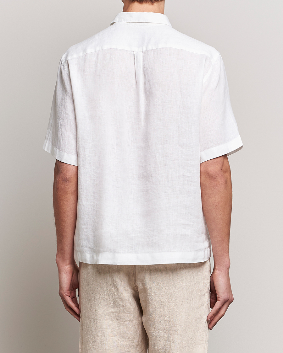 Uomini | Camicie | Oscar Jacobson | Regular Fit City Signature Linen Shirt White