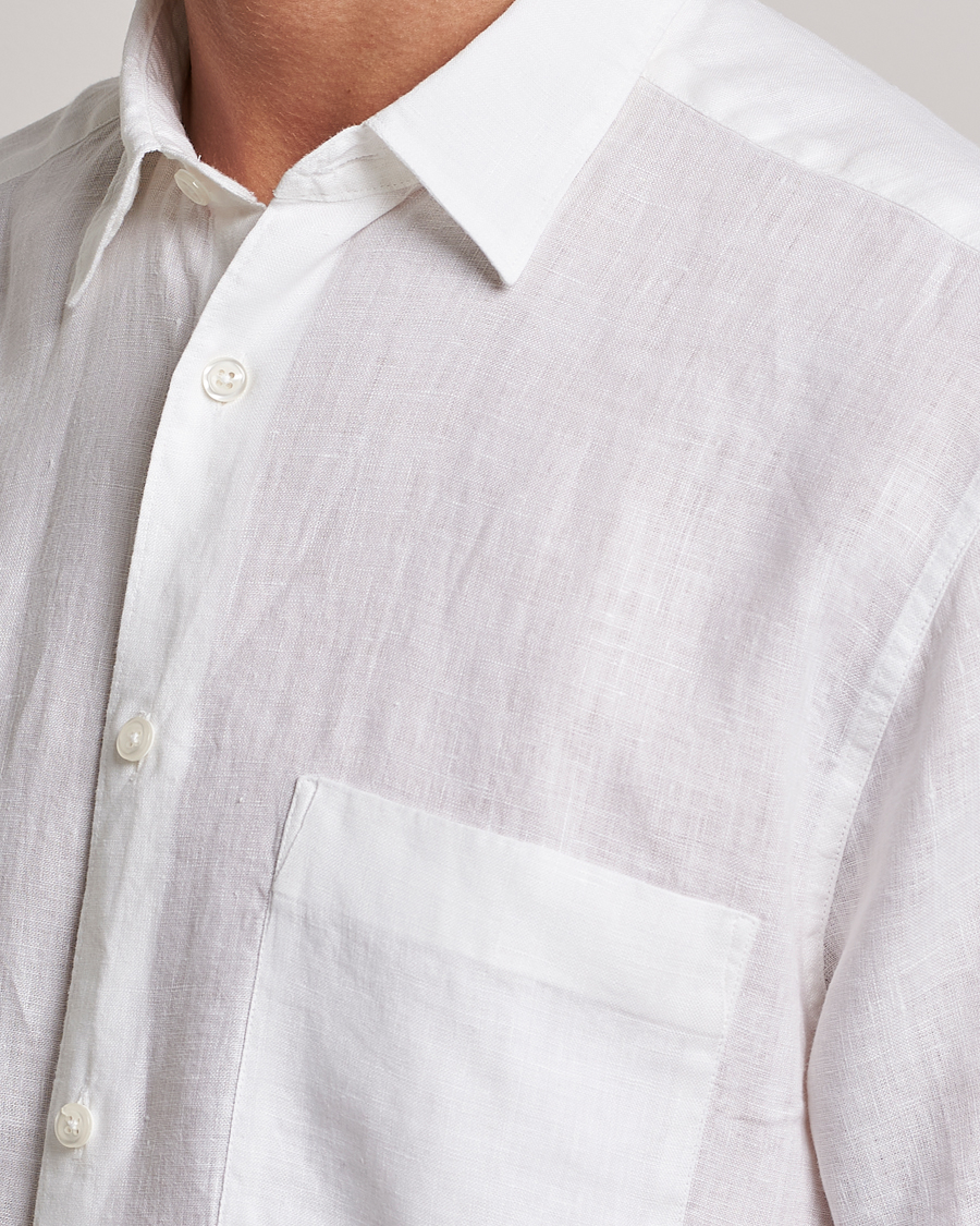 Uomini | Camicie | Oscar Jacobson | Regular Fit City Signature Linen Shirt White