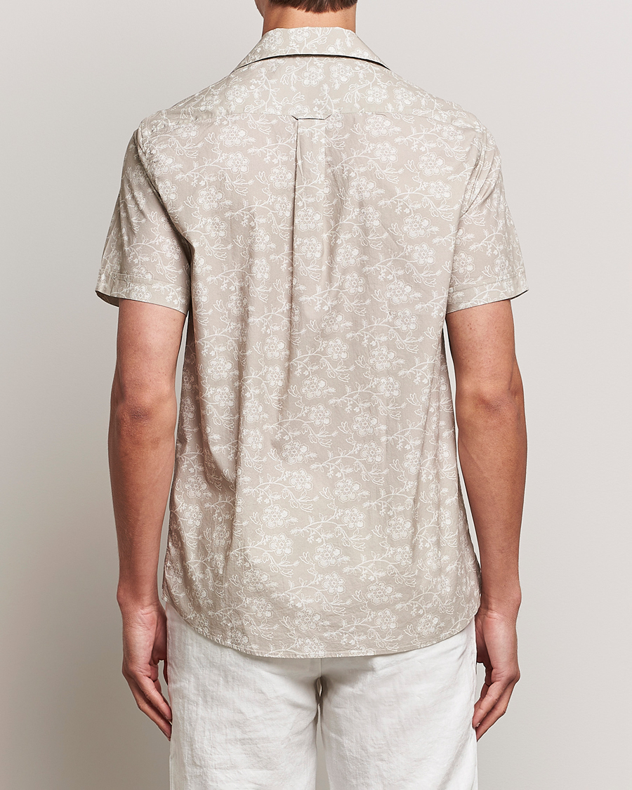 Uomini | Camicie | Morris | Printed Short Sleeve Shirt Khaki