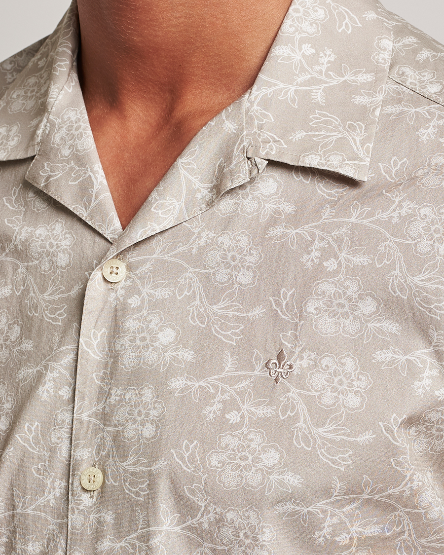Uomini | Camicie | Morris | Printed Short Sleeve Shirt Khaki