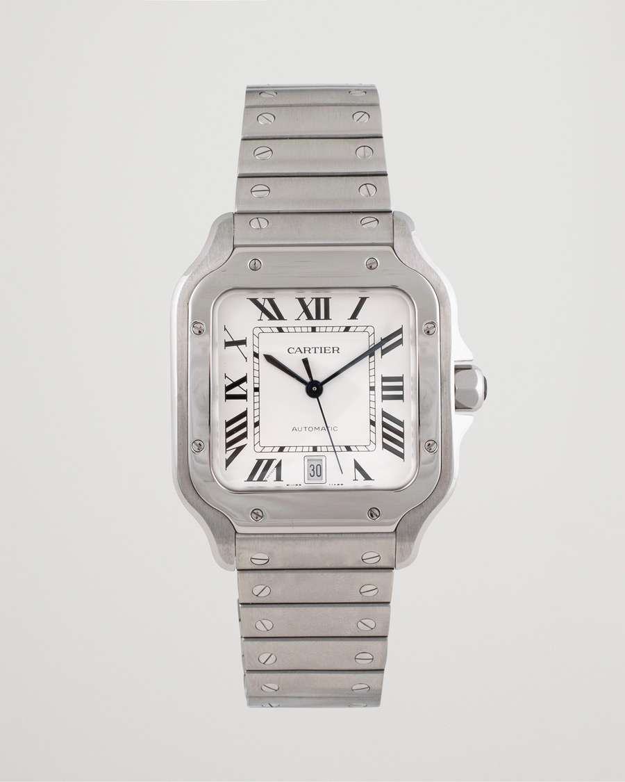 Uomini | Pre-Owned & Vintage Watches | Cartier Pre-Owned | Santos De Cartier Steel White