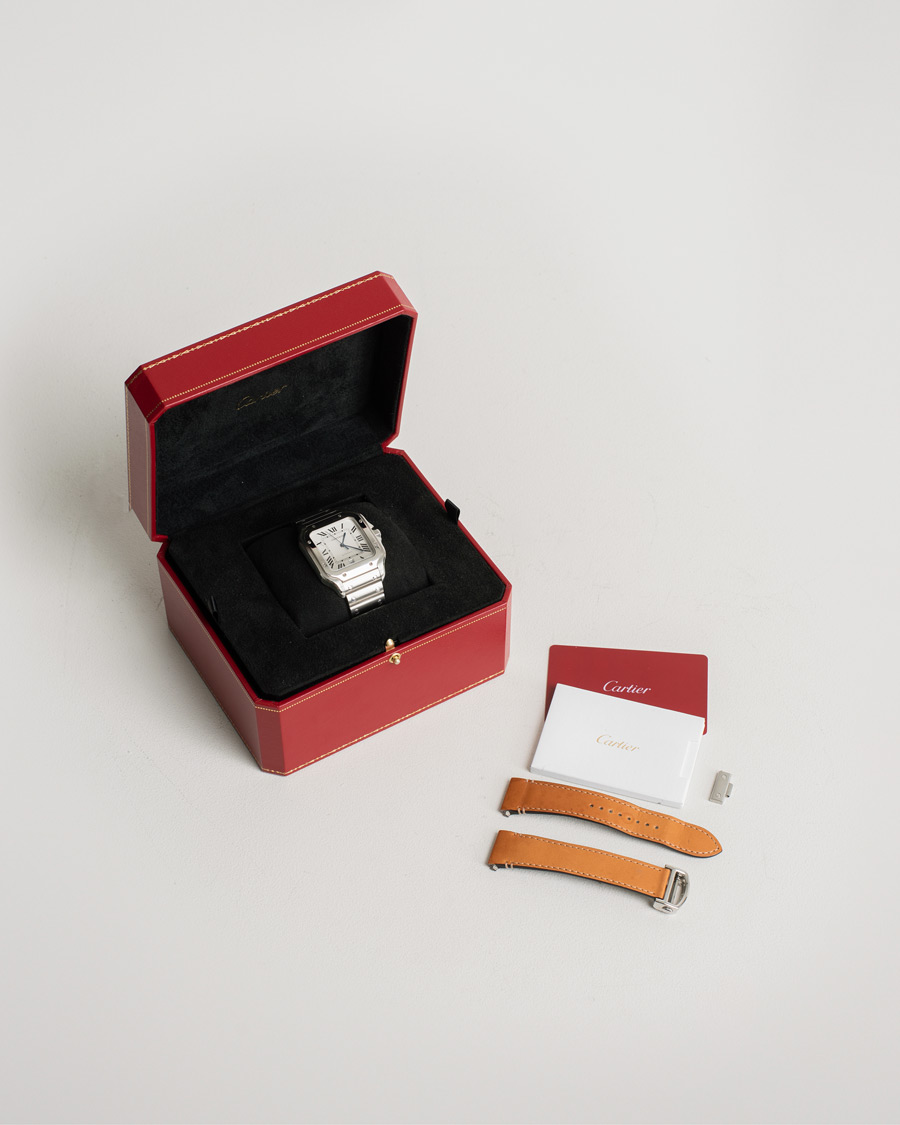 Uomini | Pre-Owned & Vintage Watches | Cartier Pre-Owned | Santos De Cartier Steel White
