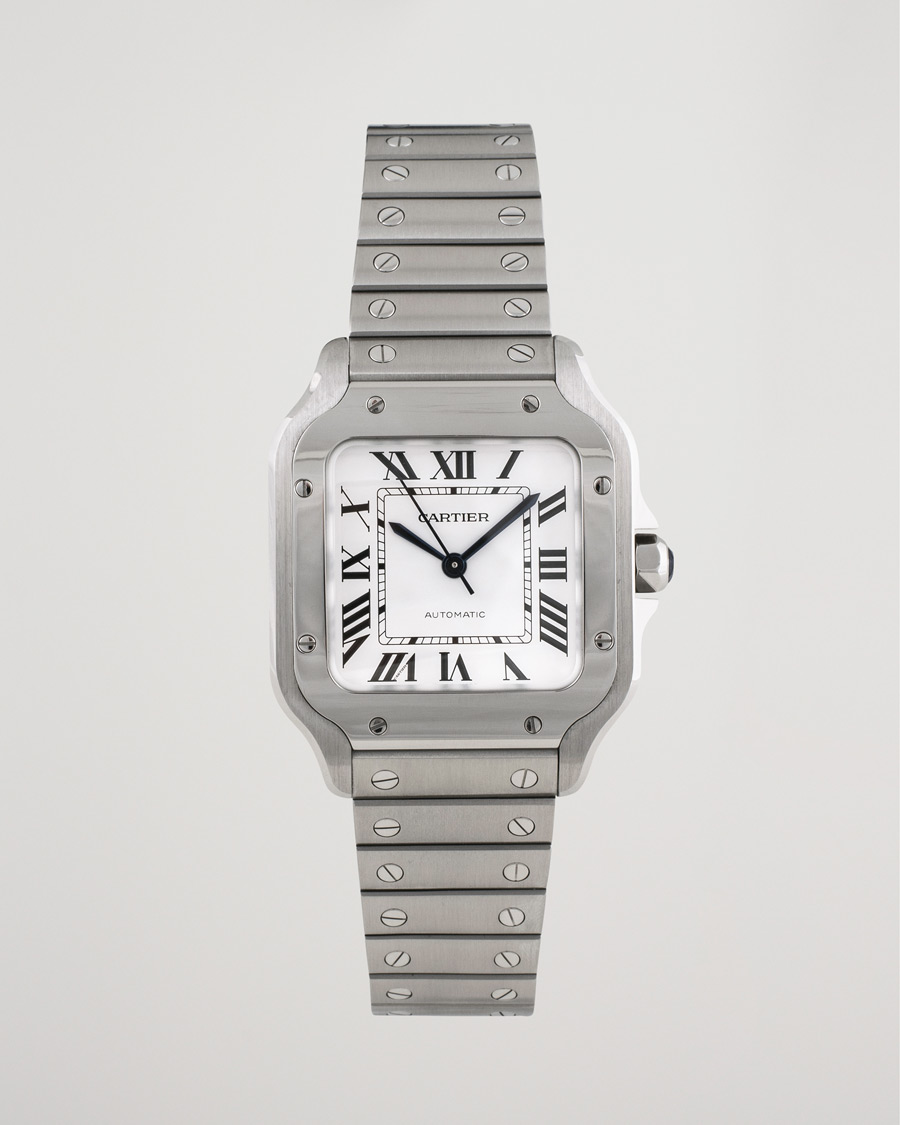 Uomini | Pre-Owned & Vintage Watches | Cartier Pre-Owned | Santos De Cartier WSSA0029 Steel White