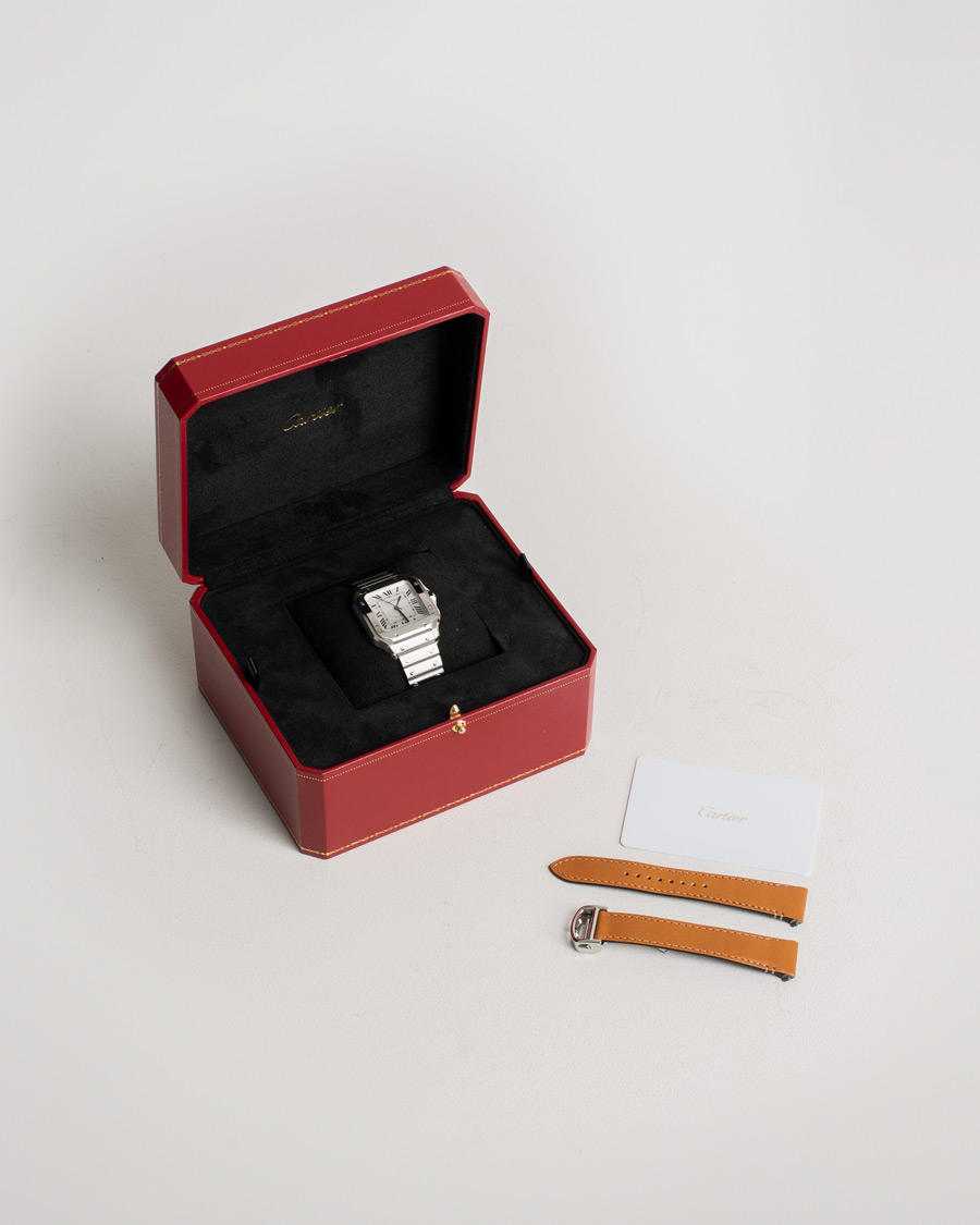 Uomini | Pre-Owned & Vintage Watches | Cartier Pre-Owned | Santos De Cartier WSSA0029 Steel White
