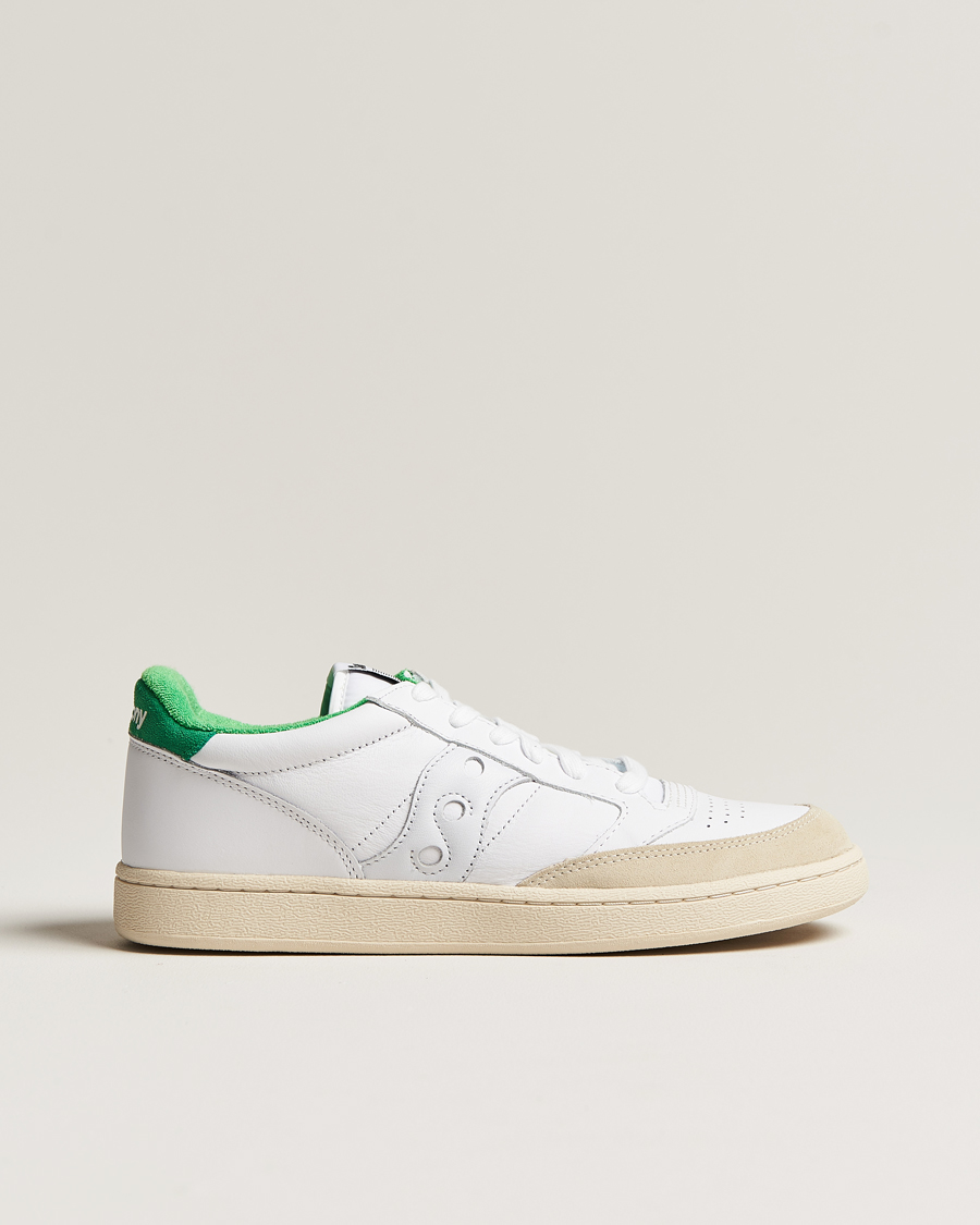 Uomini | Saucony Jazz Court Leather Sneaker White/Green | Saucony | Jazz Court Leather Sneaker White/Green