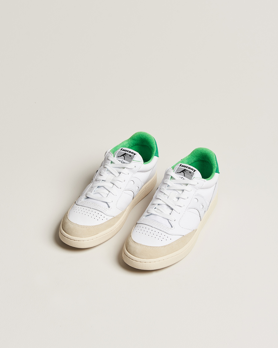 Uomini | Saucony Jazz Court Leather Sneaker White/Green | Saucony | Jazz Court Leather Sneaker White/Green