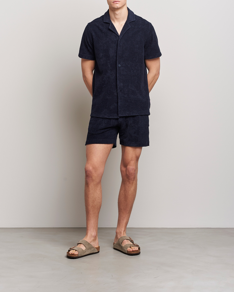 Uomini | Pantaloncini | Orlebar Brown | Bulldog Towelling Shorts Night Iris