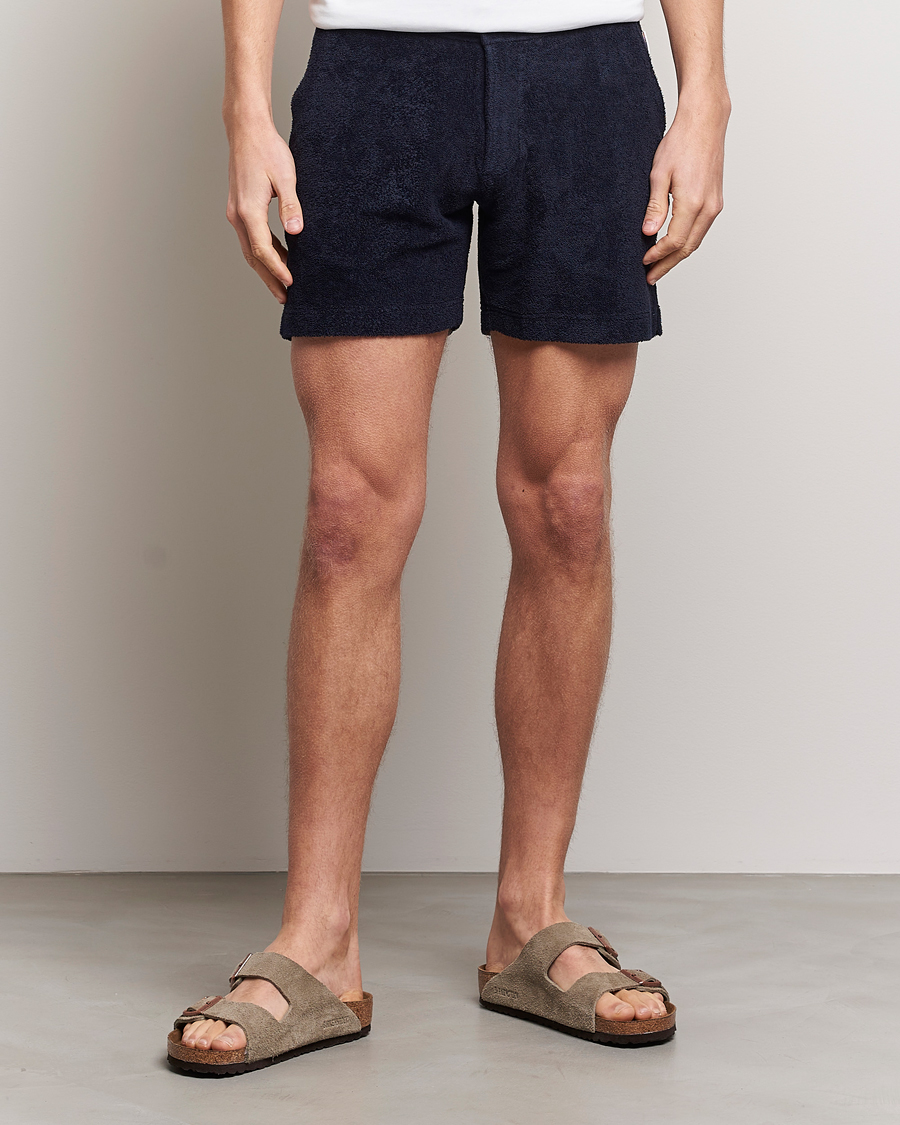 Uomini | Pantaloncini | Orlebar Brown | Bulldog Towelling Shorts Night Iris