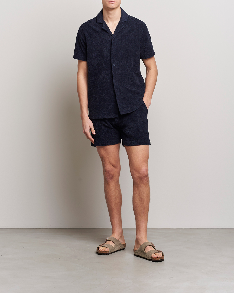 Uomini | Camicie | Orlebar Brown | Howell Short Sleeve Terry Shirt Night Iris