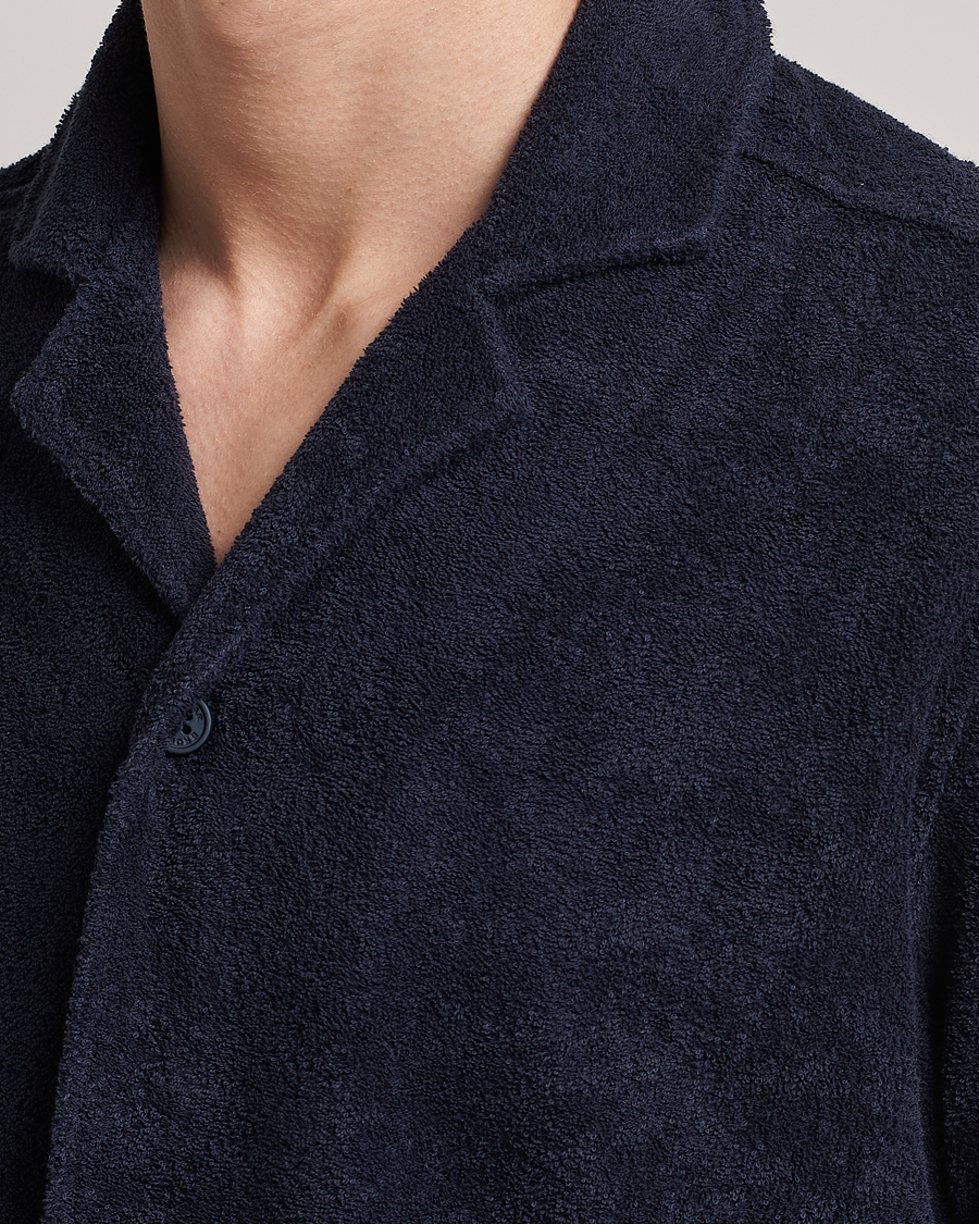 Uomini | Camicie | Orlebar Brown | Howell Short Sleeve Terry Shirt Night Iris