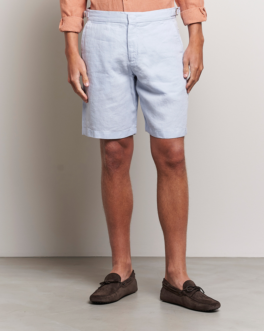 Uomini | Pantaloncini | Orlebar Brown | Norwich Linen Shorts Light Island Sky