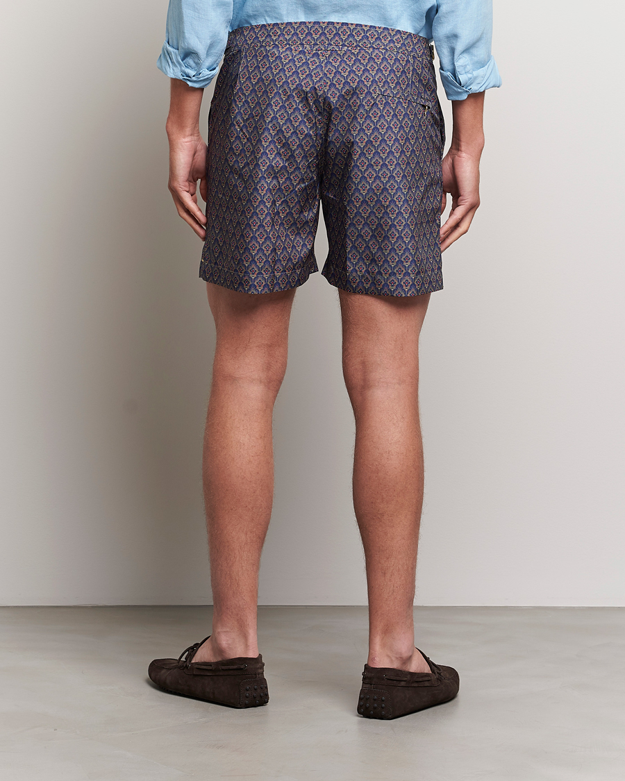 Uomini | Costumi da bagno | Orlebar Brown | Bulldog Sunny Deco Printed Swimshorts Midnight Navy