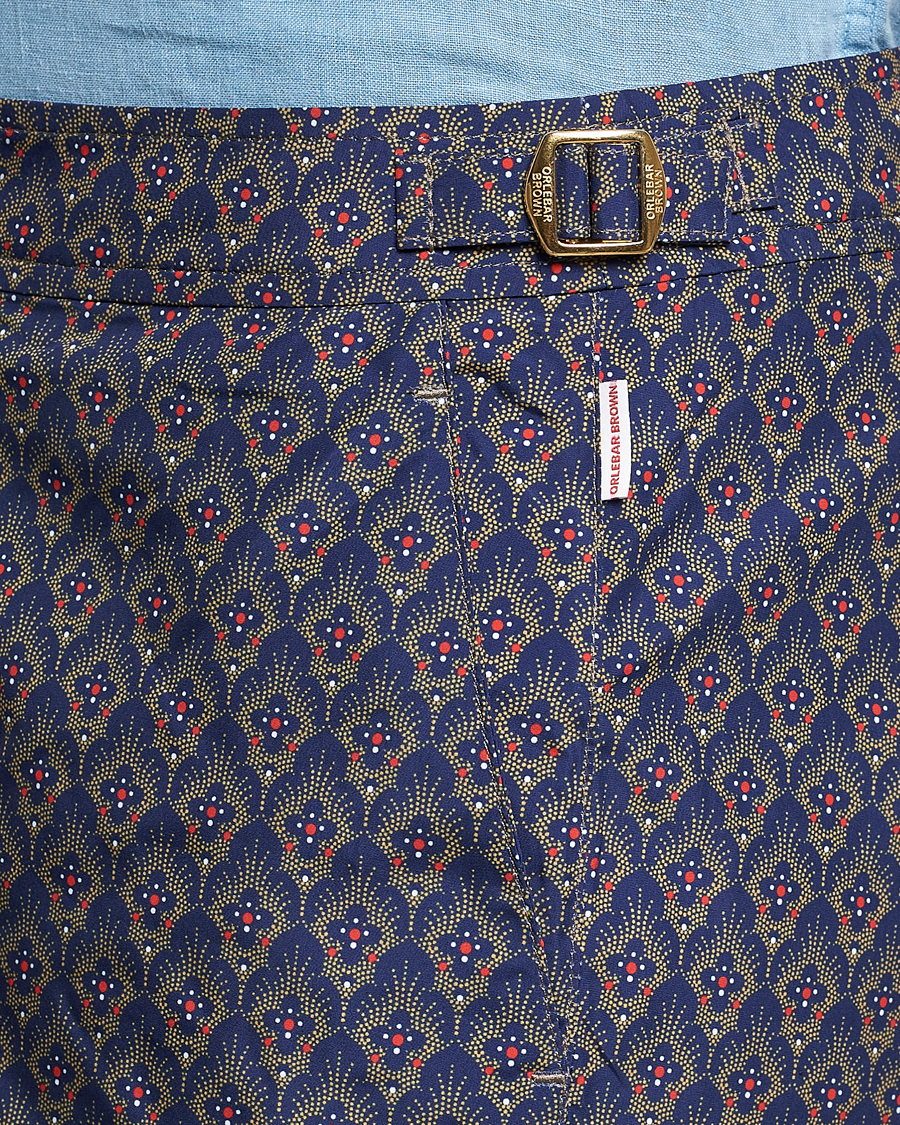 Uomini | Costumi da bagno | Orlebar Brown | Bulldog Sunny Deco Printed Swimshorts Midnight Navy