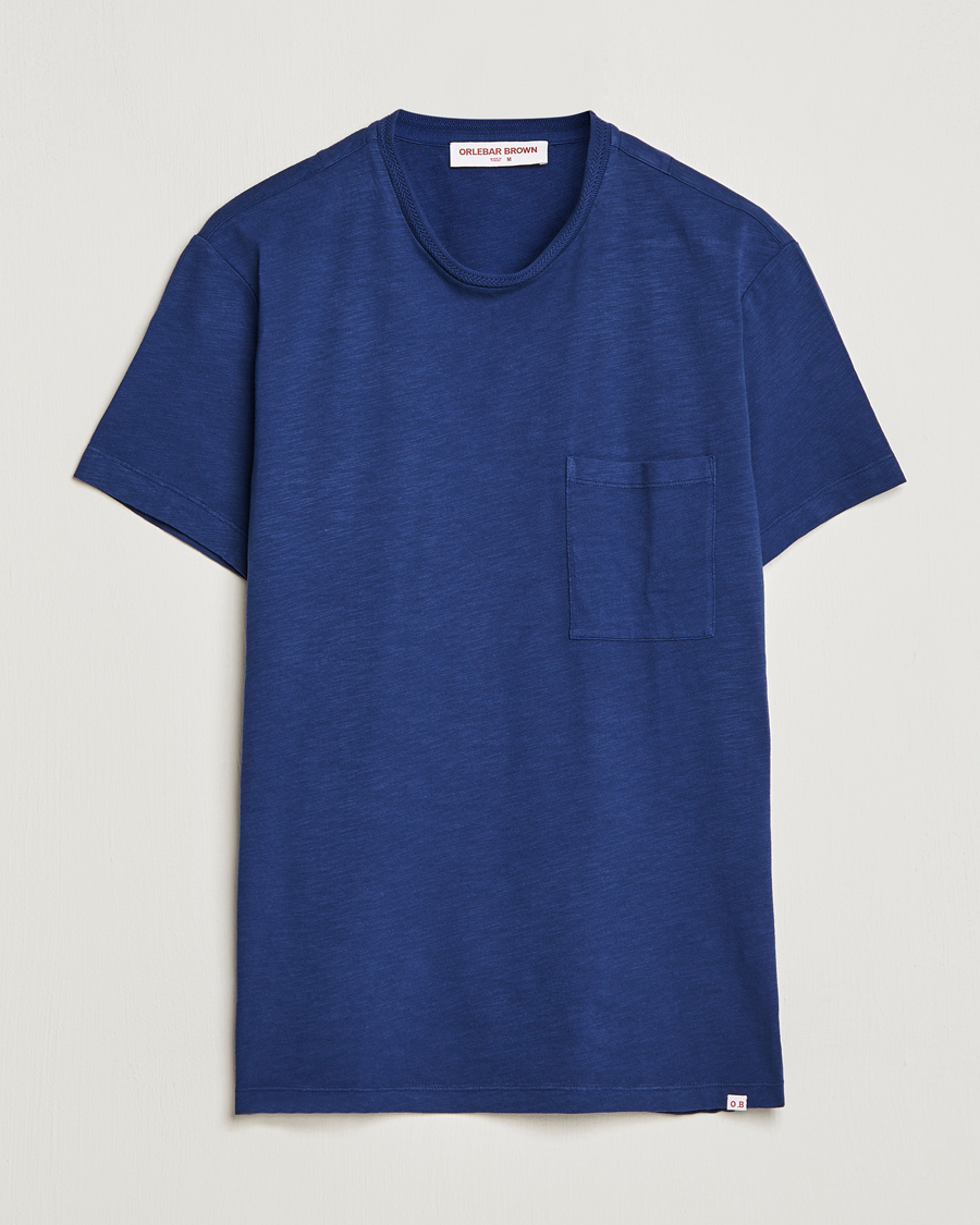 Uomini | T-shirt | Orlebar Brown | OB Classic Garment Dyed Cotton T-Shirt Lagoon Blue