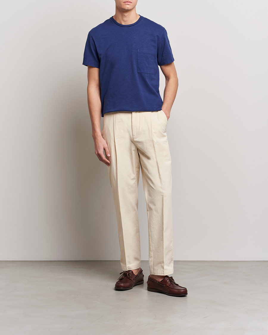 Uomini | T-shirt | Orlebar Brown | OB Classic Garment Dyed Cotton T-Shirt Lagoon Blue