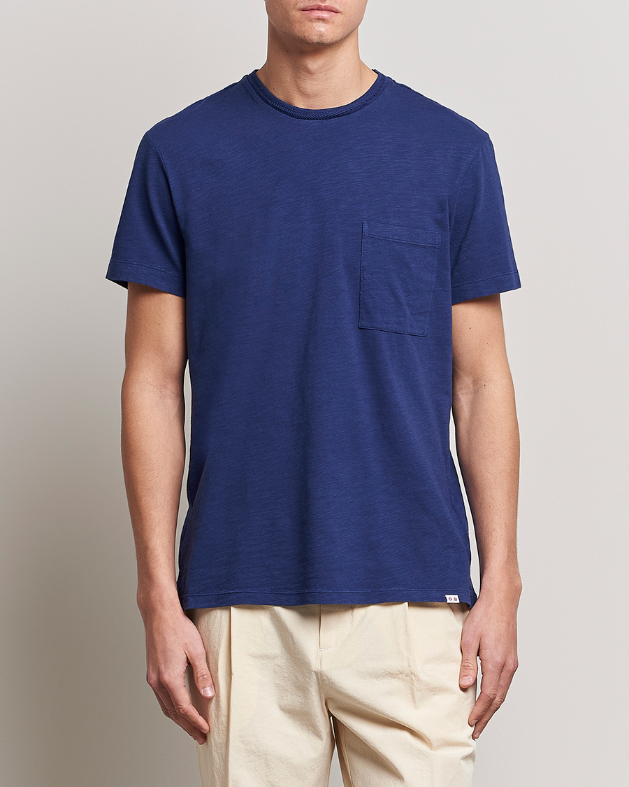 Uomini | T-shirt | Orlebar Brown | OB Classic Garment Dyed Cotton T-Shirt Lagoon Blue