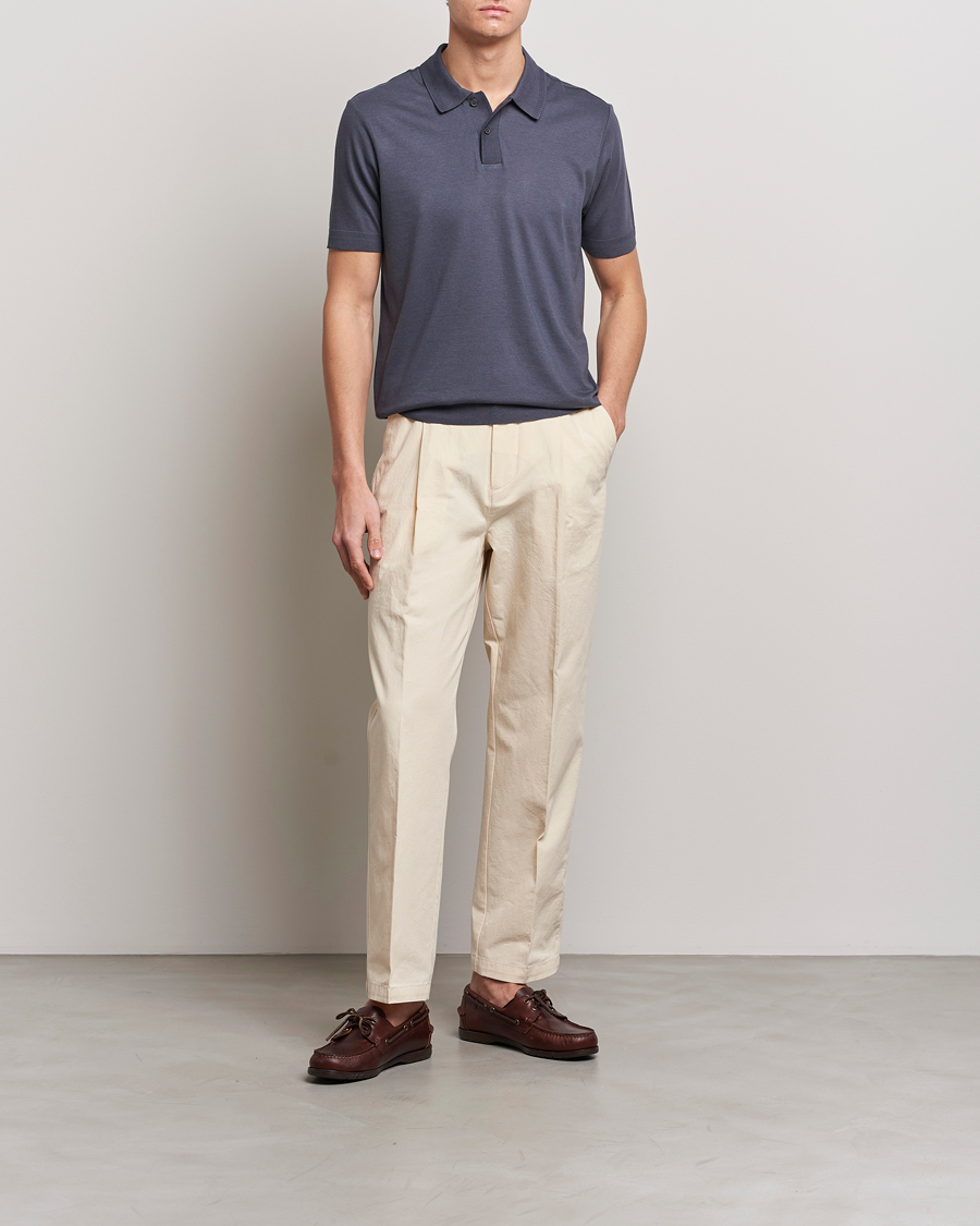 Uomini | Polo | Orlebar Brown | Jarrett Knitted Rib Polo Piranha Grey