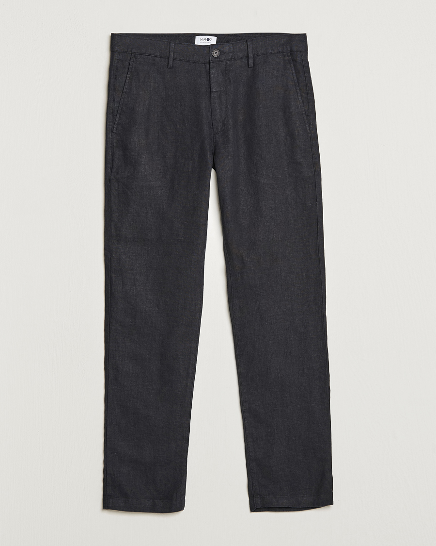 Uomini | Pantaloni | NN07 | Karl Linen Trousers Black