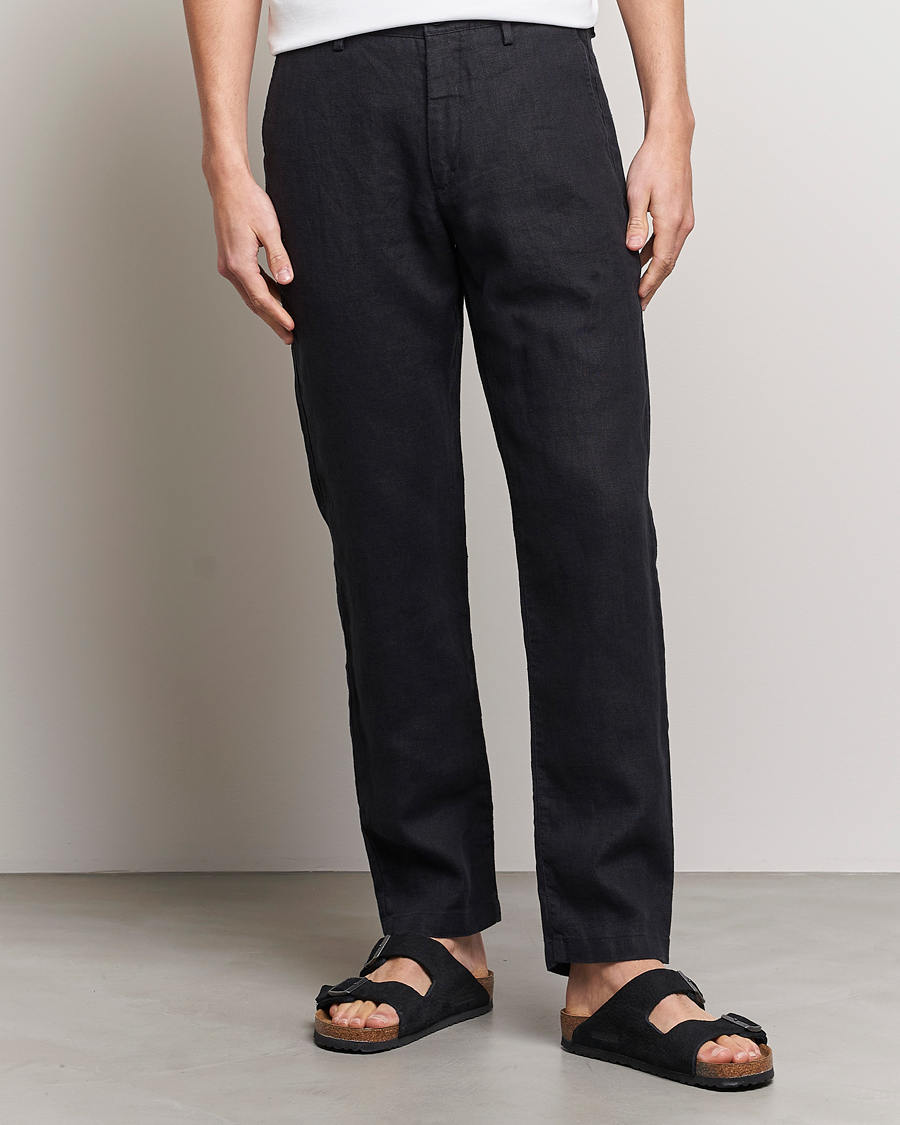 Uomini | Pantaloni | NN07 | Karl Linen Trousers Black