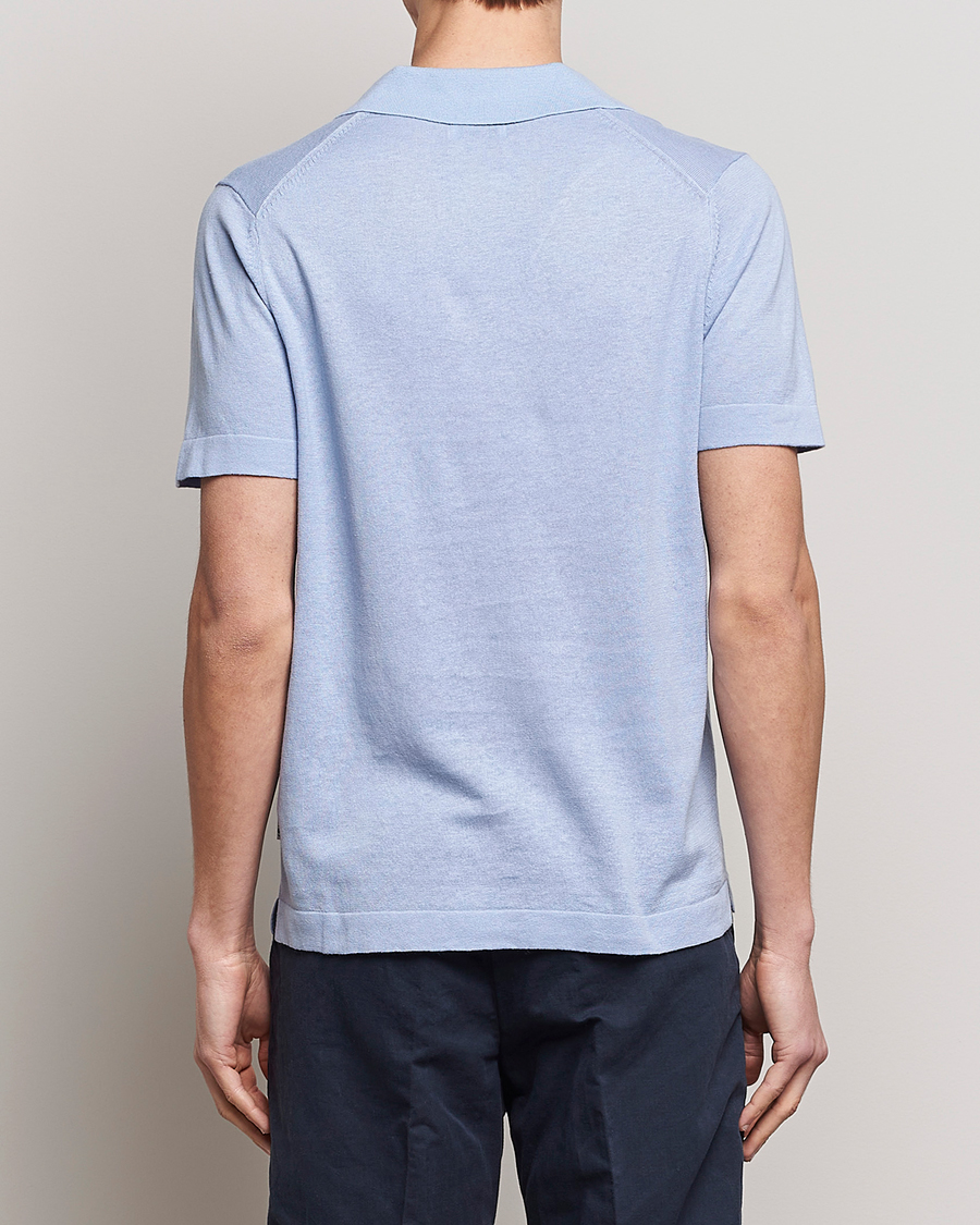 Uomini | Polo | NN07 | Ryan Cotton/Linen Polo Brunnera Blue