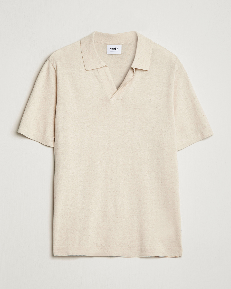 Uomini | Polo | NN07 | Ryan Cotton/Linen Polo Oat