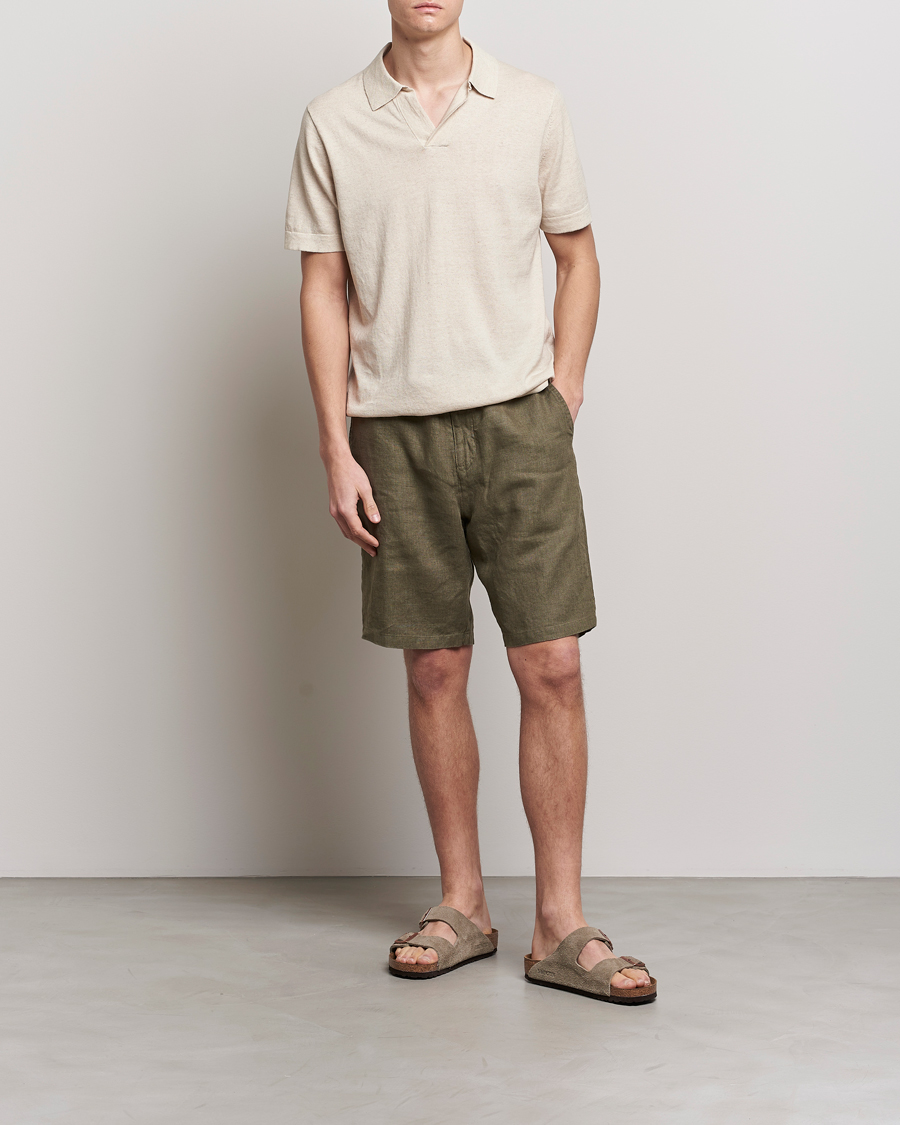 Uomini | Polo | NN07 | Ryan Cotton/Linen Polo Oat