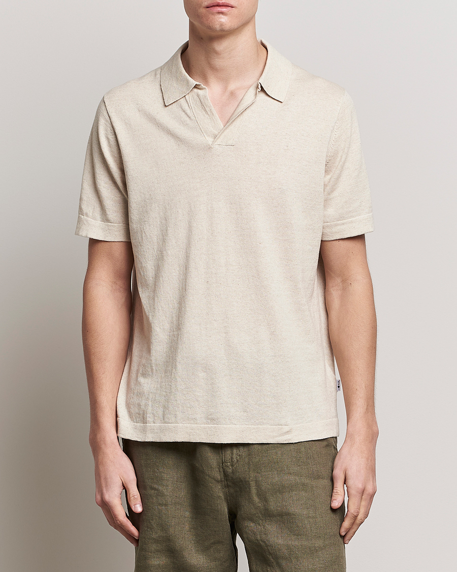 Uomini | Polo | NN07 | Ryan Cotton/Linen Polo Oat