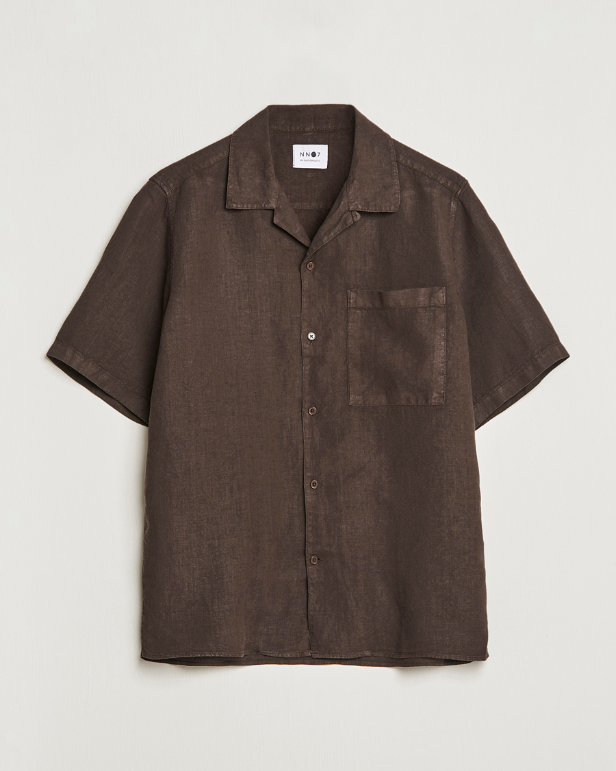 Uomini | Camicie | NN07 | Julio Linen Resort Shirt Brown