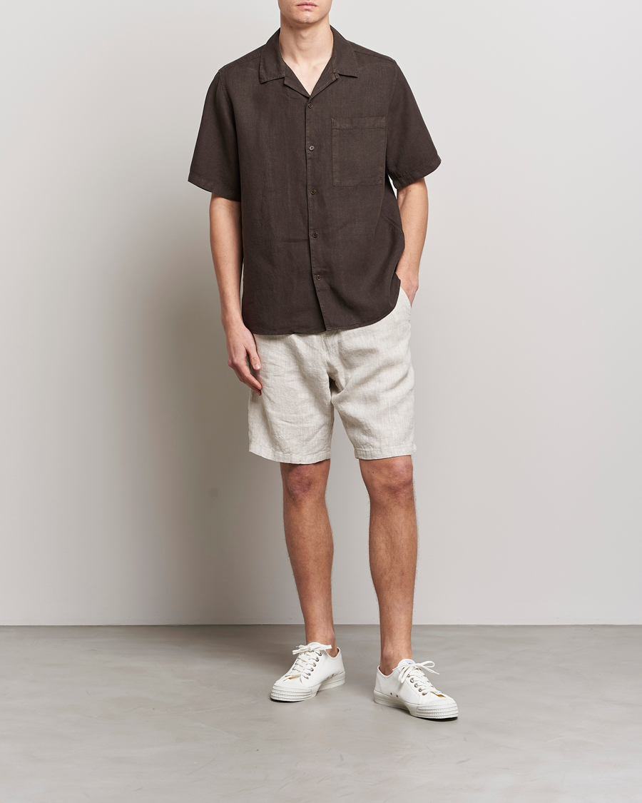 Uomini | Camicie | NN07 | Julio Linen Resort Shirt Brown