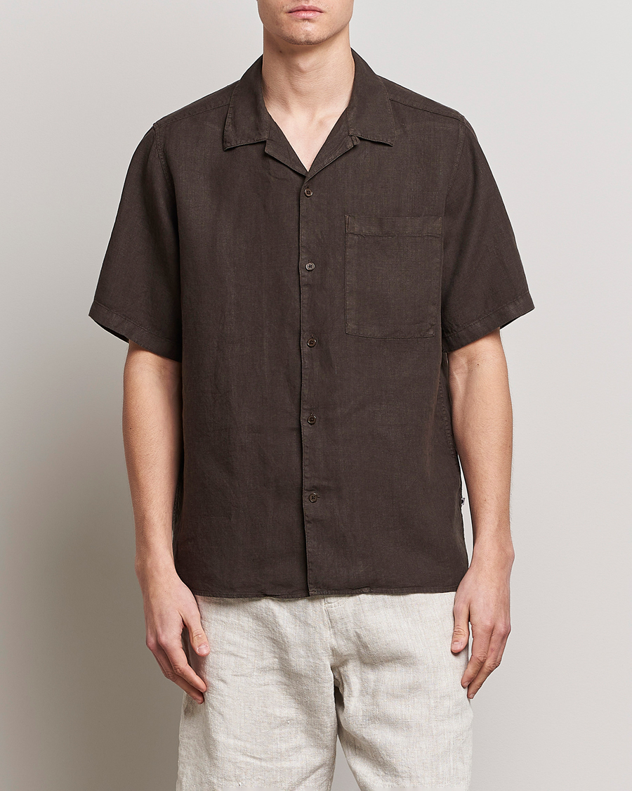Uomini | Camicie | NN07 | Julio Linen Resort Shirt Brown