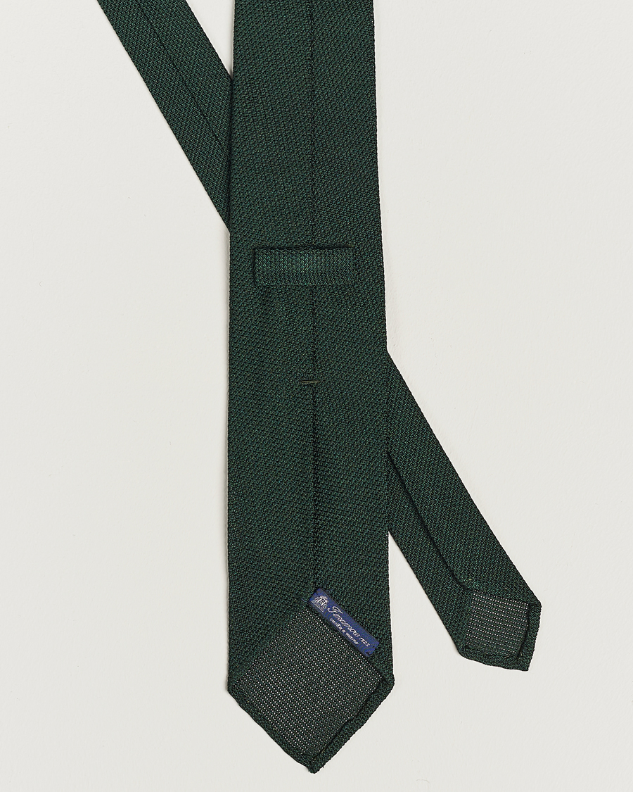 Uomini | Cravatte | Finamore Napoli | Grenadine Silk Tie Forest Green