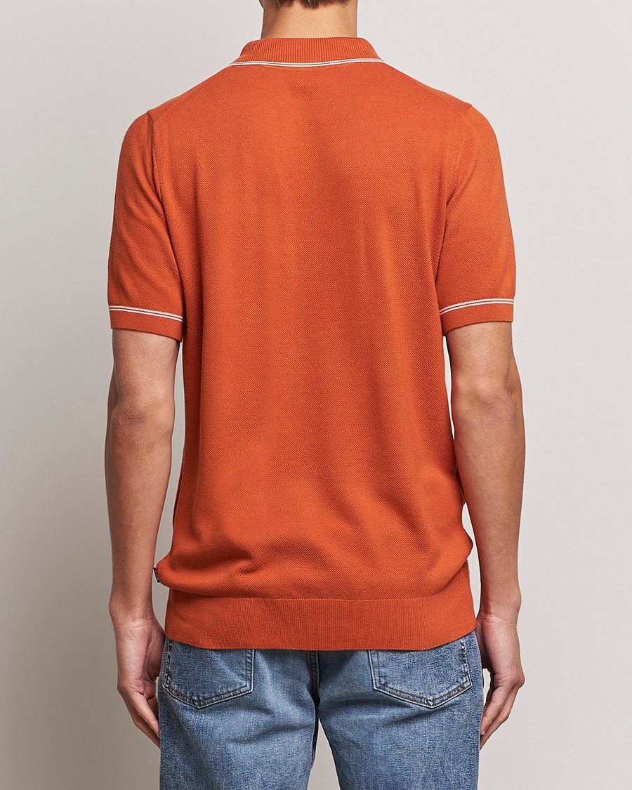 Uomini | Polo | BOSS BLACK | Oleonardo Knitted Half Zip Polo Dark Orange