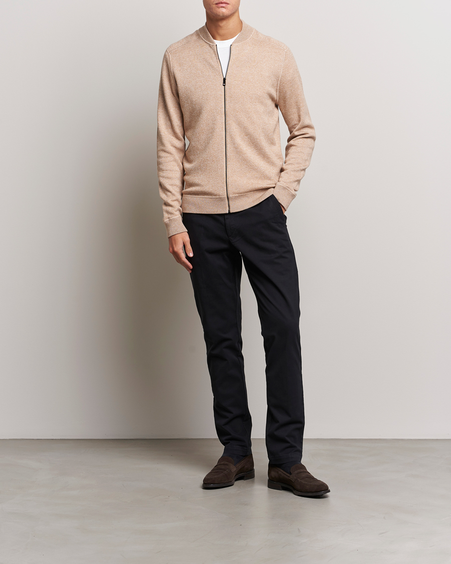 Uomini | Maglieria | BOSS BLACK | Onorto Full Zip Sweater Medium Beige