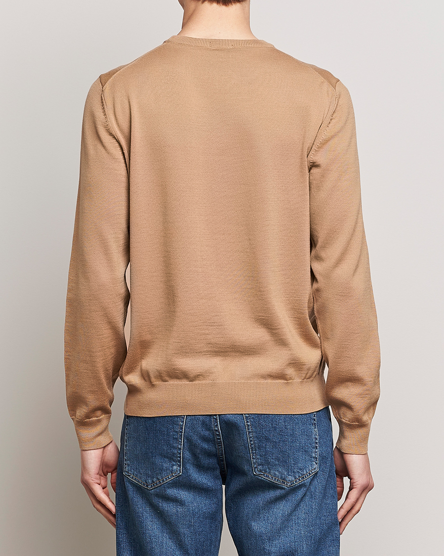 Uomini | Maglieria | BOSS BLACK | Botto Wool Knitted Crew Neck Sweater Medium Beige