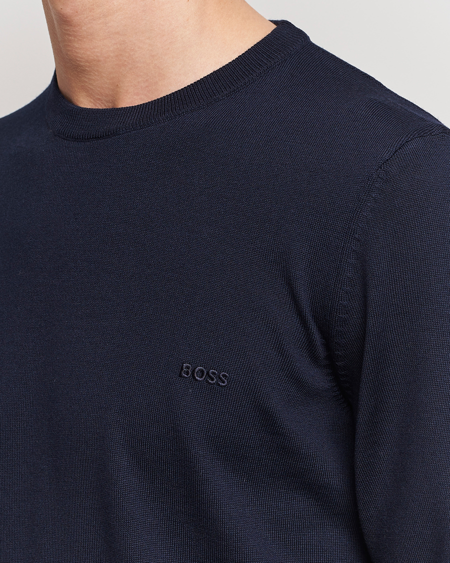 Uomini | Maglieria | BOSS BLACK | Botto Merino Knitted Pullover Dark Blue