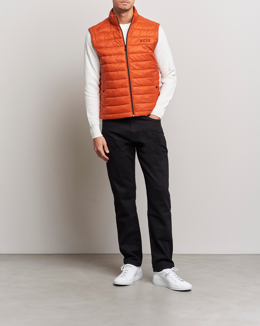 Uomini | Giacche | BOSS BLACK | Calano Down Vest Dark Orange