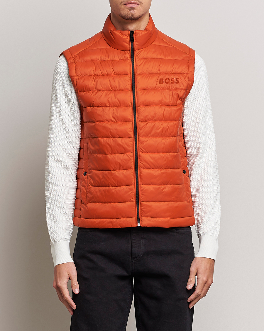Uomini | Giacche | BOSS BLACK | Calano Down Vest Dark Orange