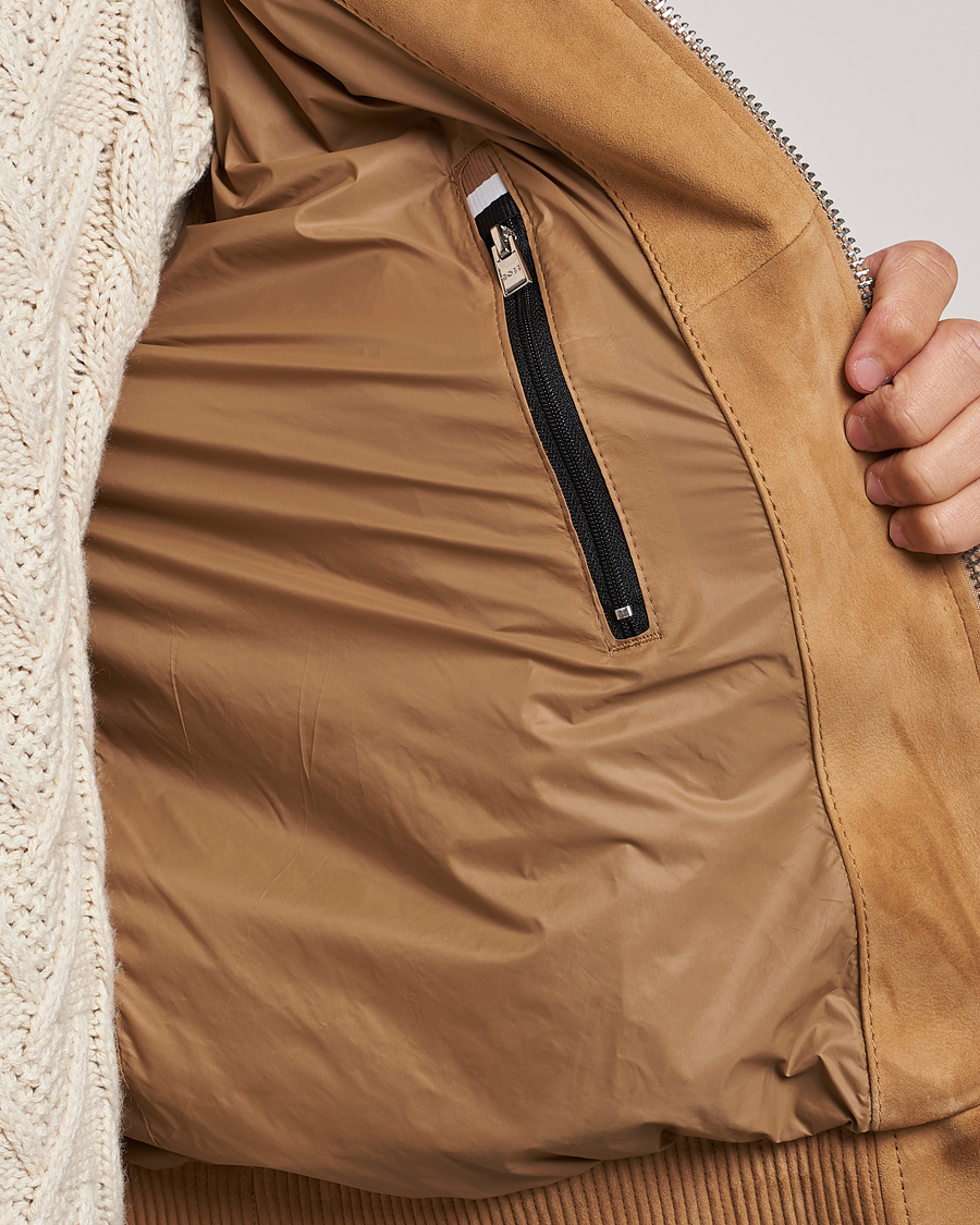 Uomini | Giacche | BOSS BLACK | Malbano Suede Jacket Medium Beige