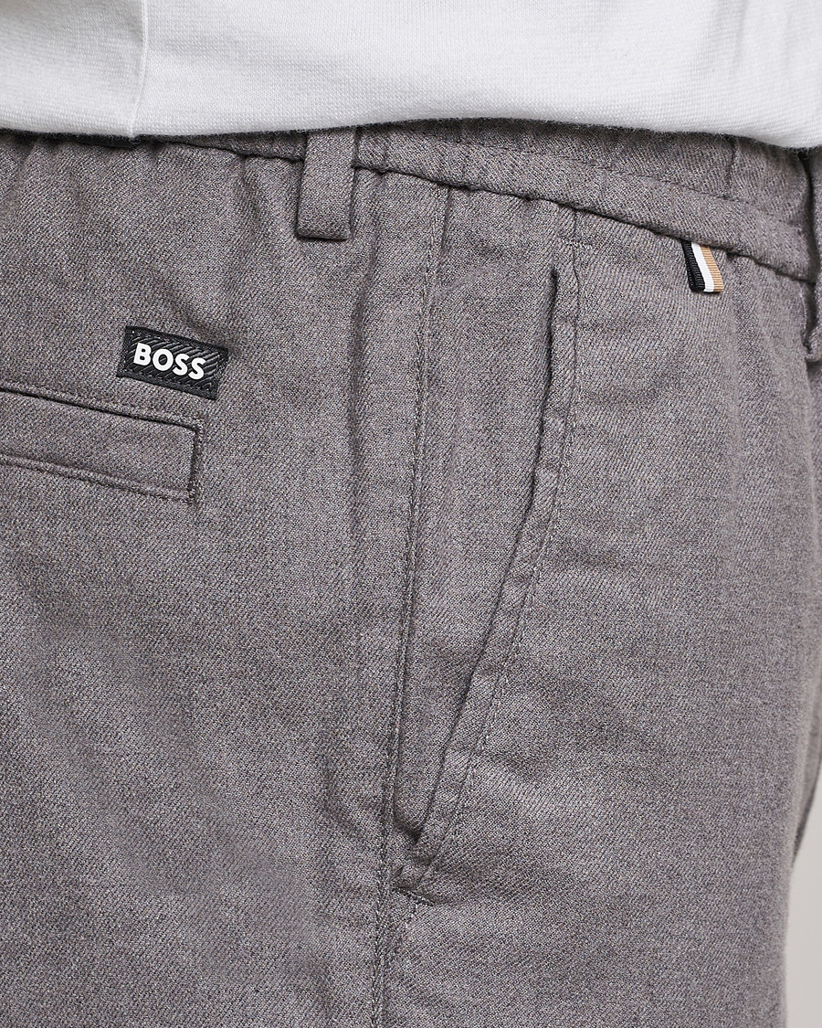 Uomini | Pantaloni | BOSS BLACK | Kane Pleated Drawstring Trousers Silver