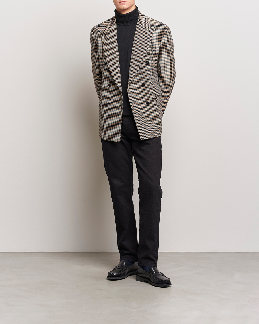 Uomini | Blazers | BOSS BLACK | Carper Tweed Checked Double Breasted Blazer Beige
