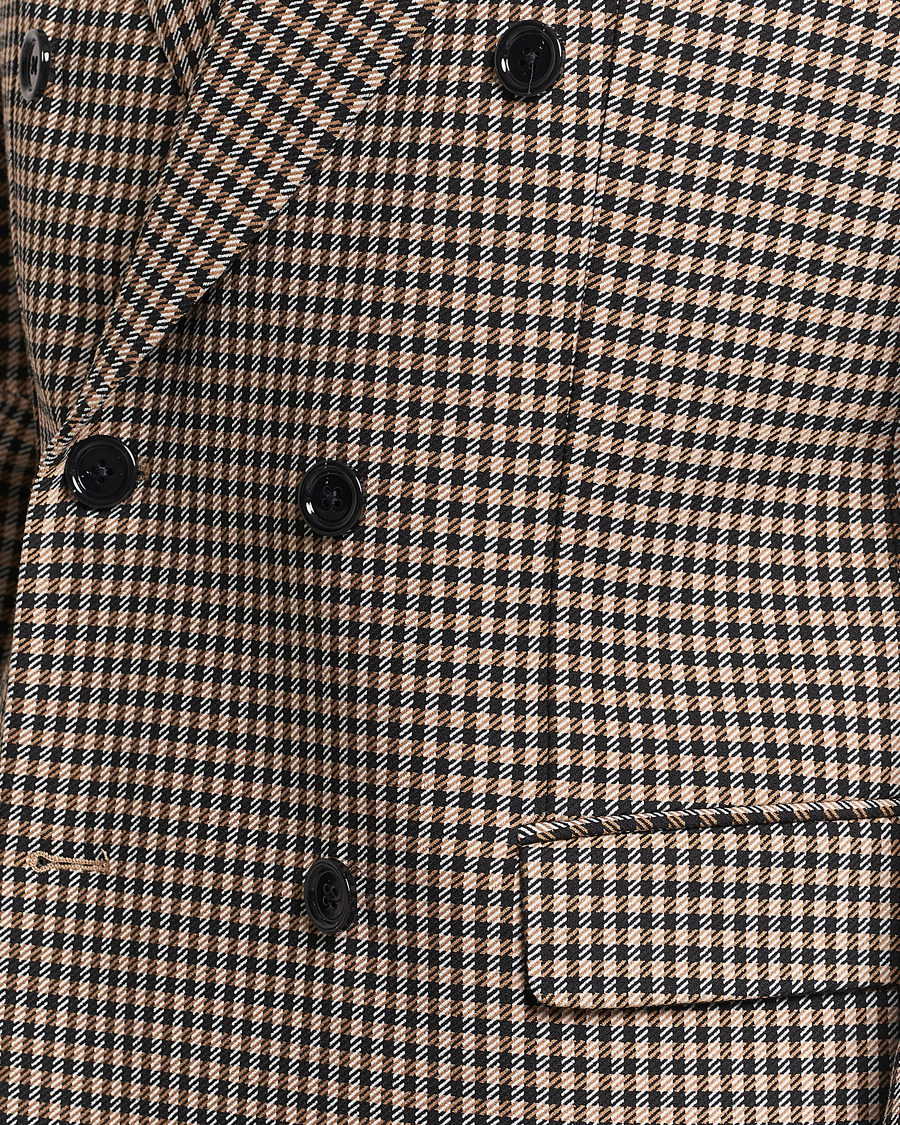 Uomini | Blazers | BOSS BLACK | Carper Tweed Checked Double Breasted Blazer Beige