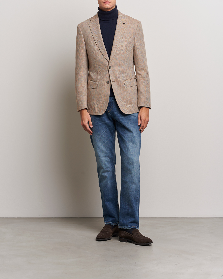 Uomini | Blazers | BOSS BLACK | Huston Herringbone Blazer Medium Beige