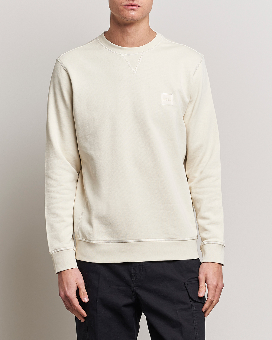 Uomini | Maglieria | BOSS ORANGE | Westart Logo Sweatshirt Light Beige