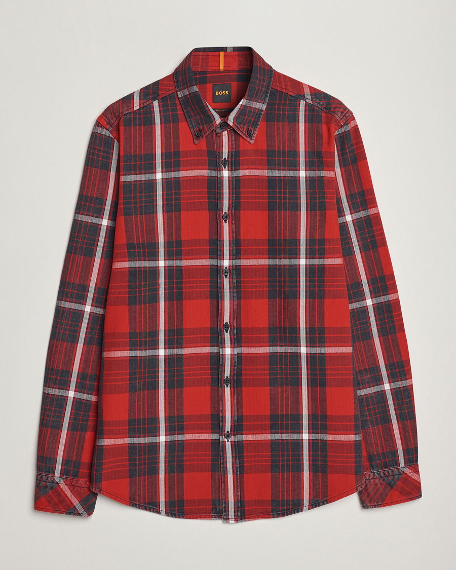 Uomini | Camicie | BOSS ORANGE | Rickert Checked Shirt Red/Grey