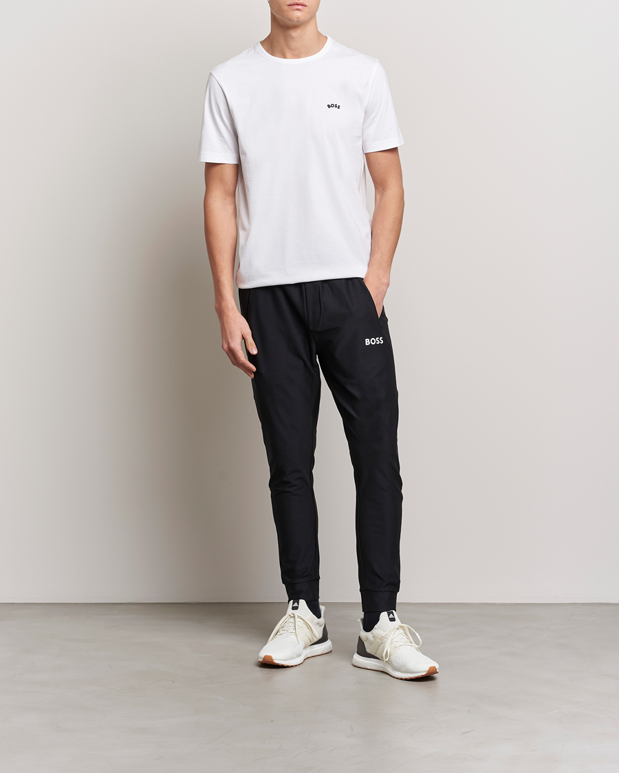 Uomini | T-shirt | BOSS GREEN | Curved Logo Crew Neck T-Shirt Natural