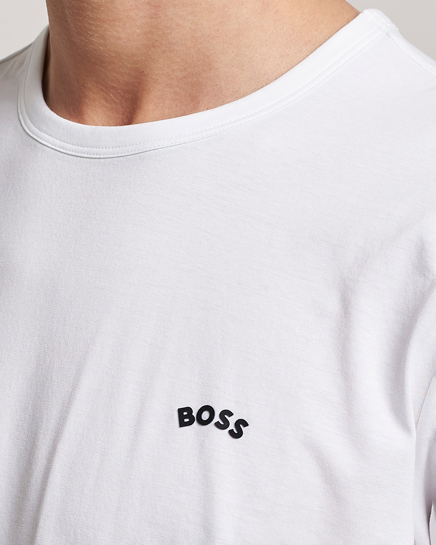 Uomini | T-shirt | BOSS GREEN | Curved Logo Crew Neck T-Shirt Natural