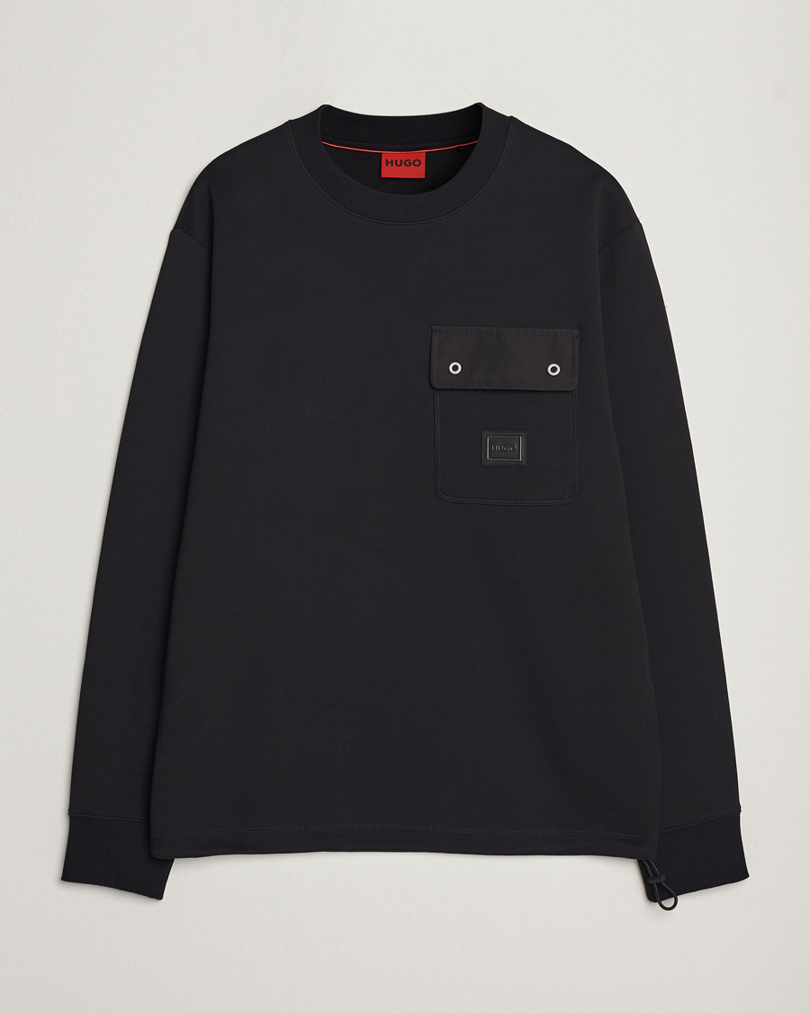 Uomini | Maglieria | HUGO | Dhaluli Pocket Crew Neck Sweatshirt Black